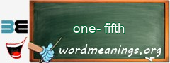 WordMeaning blackboard for one-fifth